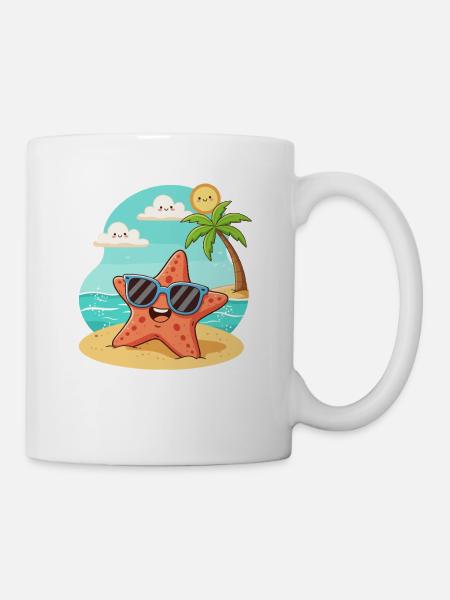 Sonnenstern Strandspaß - Tasse - Weiß