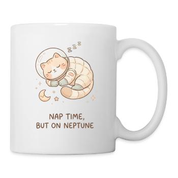 Nickerchen Neptun | Süße Space Katze - Tasse - Weiß - Rechts