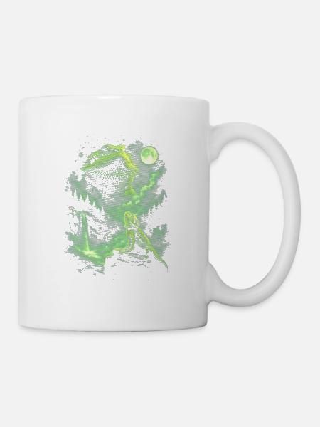Neon-Leguaner im Mondwald - Tasse - Weiß