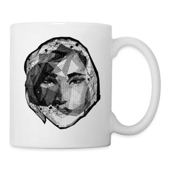 LOWPOLY WOMAN #1 - black & white - Mug blanc - blanc - Droite