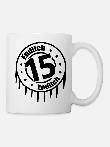 Endlich 15 - Tasse - Weiß