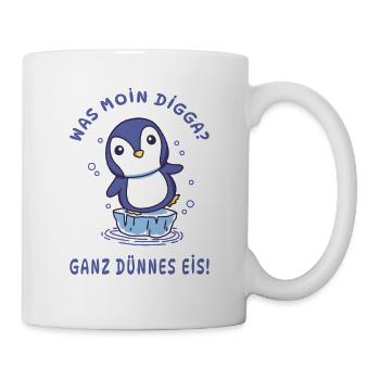 Pinguin Moin Digga Ganz dünnes Eis Design - Mug - white - Right