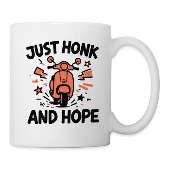Just Honk & Hope | Bali Scooter Humor - Mug - white - Right