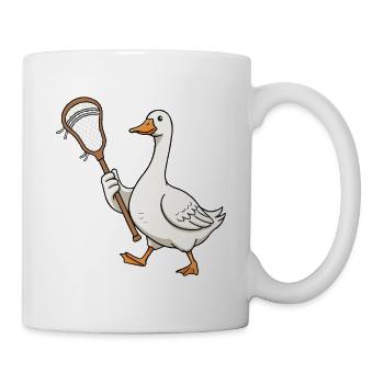 Lacrosse Ente mit Netz - Tasse - Weiß - Rechts