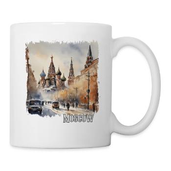 Aquarell von Moskau, Moskau, Russland - Tasse - Weiß - Rechts