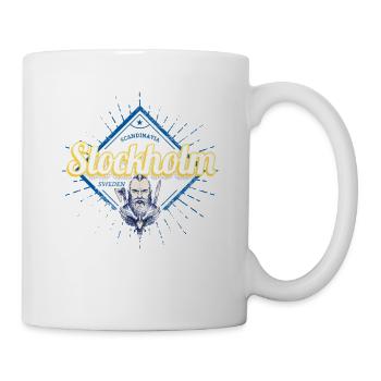 Stockholm Hauptstadt Schweden Wikinger Souvenir - Tasse - Weiß - Rechts