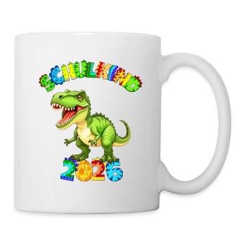 T-Rex - Enfant d’école 2026 - Police dinosaure colorée - Mug blanc - blanc - Droite