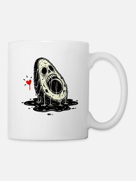 Totenkopf Horror Avocado - Tasse - Weiß