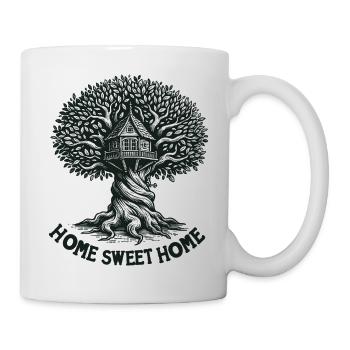 Treehouse Woodcut Forest Picture - Mug - white - Right