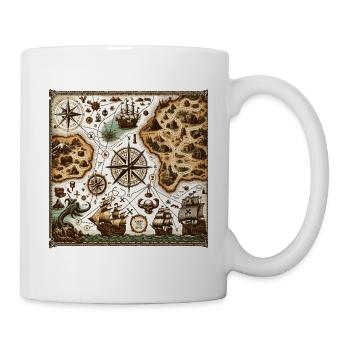 Pirate Sea: Antiquarian Map Art - Mug - white - Right