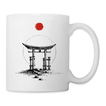 Red Sun Torii – Zen Minimal Japan - Mug - white - Right