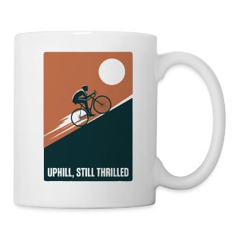 Uphill and still enthusiastic | Road bike - Mug - white - Right