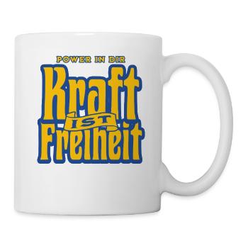 Kraft ist Freiheit - Power in Dir - Retro Design - Tasse - Weiß - Rechts