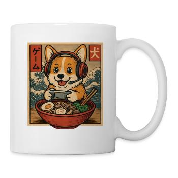 Ramen Corgi Gaming Anime Japanese Noodle Bowl - Mug - white - Right