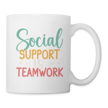 Social Worker Quote Support Is Teamwork Social - Mug - white - Right