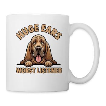 Bloodhound, Grandes Oreilles Pire Auditeur - Mug blanc - blanc - Droite