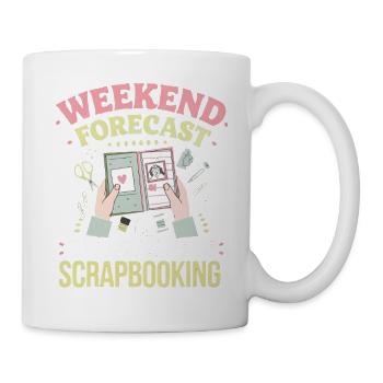 Wochenende Scrapbooking Vorhersage - Tasse - Weiß - Rechts