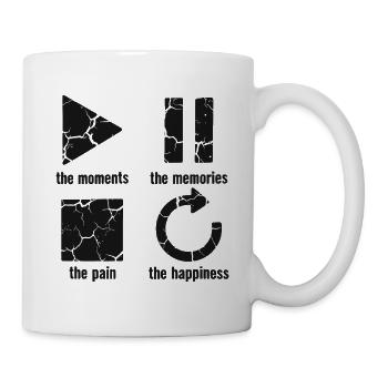 Pleine conscience, moments, souvenirs, bonheur - Mug blanc - blanc - Droite