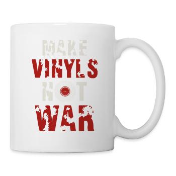 Make Vinyls Not War Retro Music Peace Design - Tasse - Weiß - Rechts