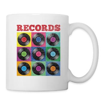 Disques vinyles colorés Pop Art - Mug blanc - blanc - Droite