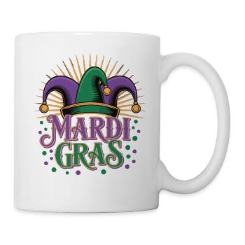 Mardi Gras T-Shirt – Carnival Jester Hat - Mug - white - Right