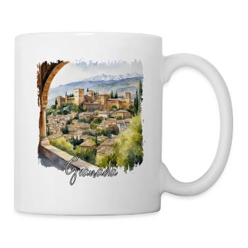 Granada Watercolor, Granada Spain - Mug - white - Right