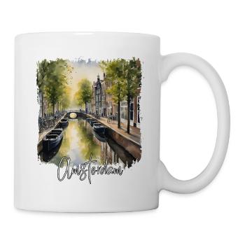 Amsterdam Watercolor, Amsterdam Netherlands - Mug - white - Right