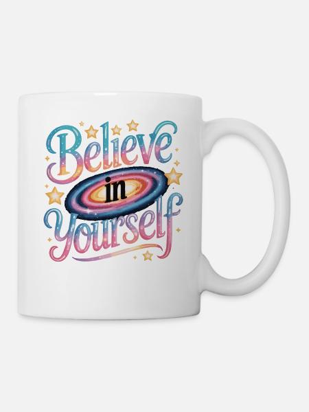 Believe in Yourself - Galaxy - Tasse - Weiß
