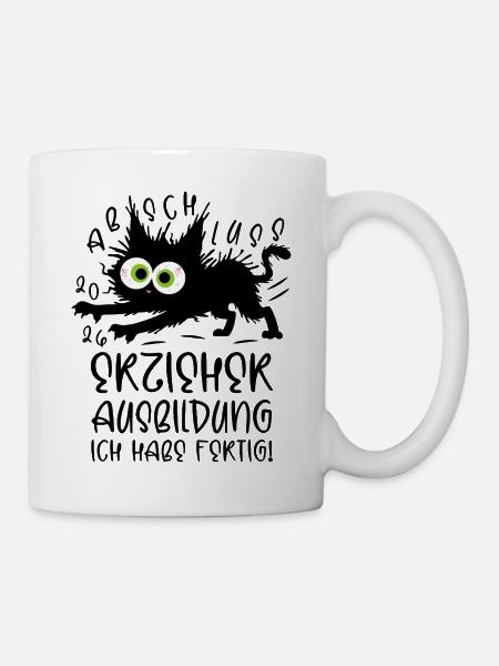 Erzieher Ausbildung 2026 Ich habe fertig! Katze - Tasse - Weiß