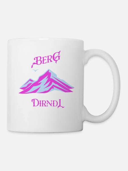 Berg Dirndl Neon Pastell - Tasse - Weiß