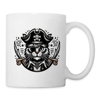 Cat Pirate: Pirate Cat with Eye Patch - Mug - white - Right