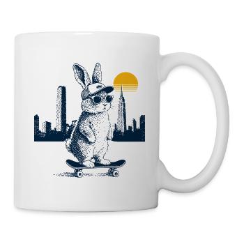Skater Häschen - Tasse - Weiß - Rechts