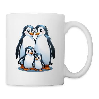 Famille de manchots dans la glace - Mug blanc - blanc - Droite