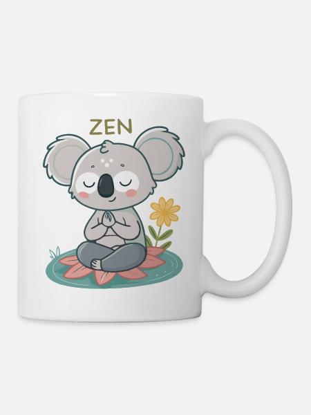 Zen-Koala auf Lotus - Tasse - Weiß
