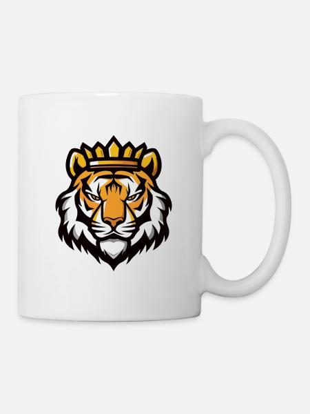 Tiger Kopf Krone - Tasse - Weiß
