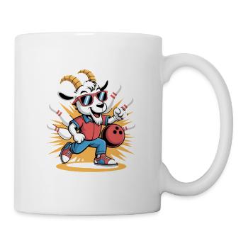 Dessin animé GOAT des chèvres drôles qui jouent au bowling - Mug blanc - blanc - Droite