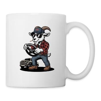 Chauffeur de dessin animé de chèvres occasionnels - Mug blanc - blanc - Droite