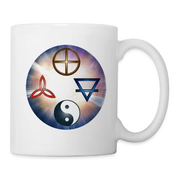 Kosmisches Gleichgewicht Yin Yang und Heilige Siegel - Tasse - Weiß - Rechts