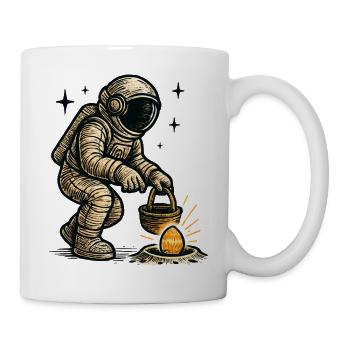 Astronaut sammelt osterei - Tasse - Weiß - Rechts