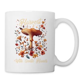 Harvesting with a gentle hand | Mushrooms Forest - Mug - white - Right