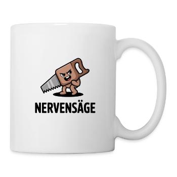 Nervensäge Lustige Cartoon Säge Figur - Tasse - Weiß - Rechts