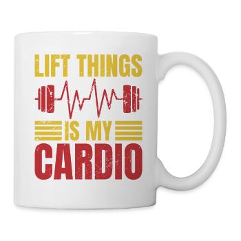 Fitness Motivation Bodybuilder Lift Is My Cardio - Tasse - Weiß - Rechts