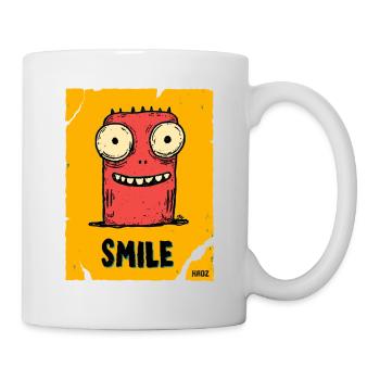 Monstre drôle avec le sourire - Mug blanc - blanc - Droite