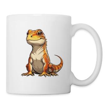 Orange dinosaur with a friendly look - Mug - white - Right