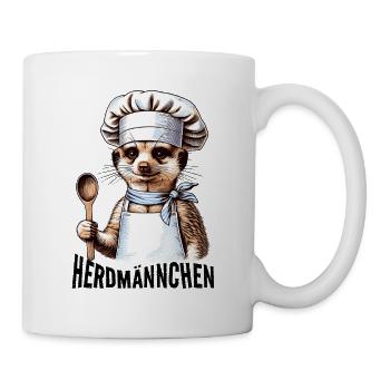 Tenue drôle de Herdmännchen Koch de suricate - Mug blanc - blanc - Droite