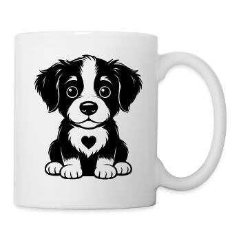 Chiot câlin au cœur tendre - Mug blanc - blanc - Droite