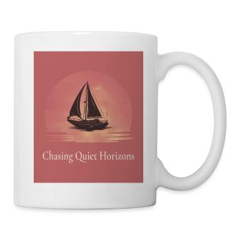 Chasing Quiet Horizons – Sailing Poster - Mug - white - Right