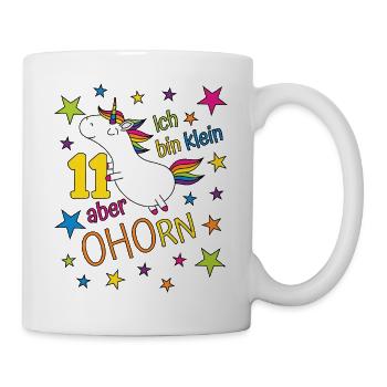 Fille licorne de 11 ans Je suis petite Mais - Mug blanc - blanc - Droite