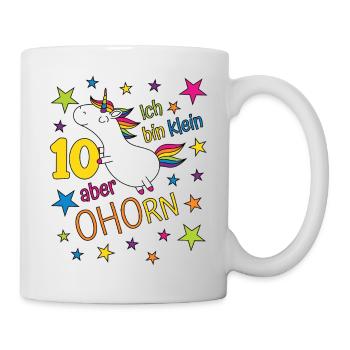 10 ans Fille Licorne Je suis petite mais corne - Mug blanc - blanc - Droite
