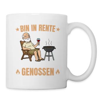 Rente Grillen Leben Genießen Rentner - Tasse - Weiß - Rechts